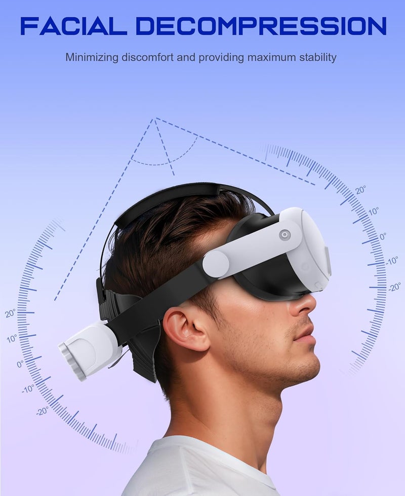 NinjaPlusOX VR Head Strap Compatible with Meta Quest 3/3S/2, Adjustable Elite Strap Replacement with 10000mAh Rechargeable Battery for Quest 3 Head Strap,Enhanced Comfort Extend Playtime VR Accessories - Image 3
